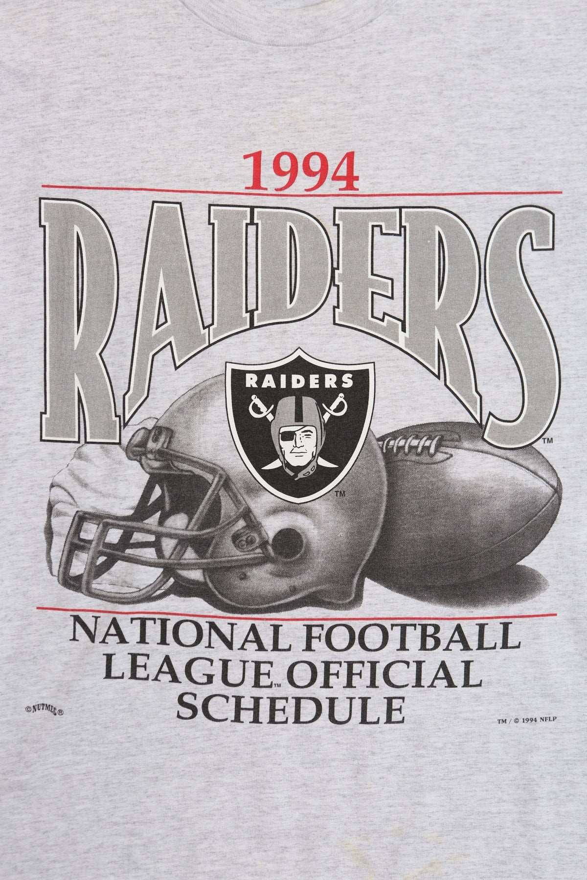 1994 Raiders Football Gray Graphic T-shirt