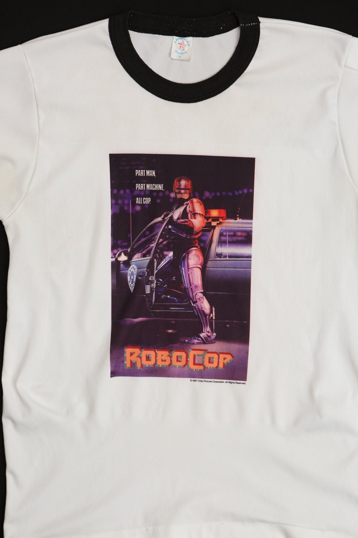 Vintage RoboCop Print White Graphic T-shirt