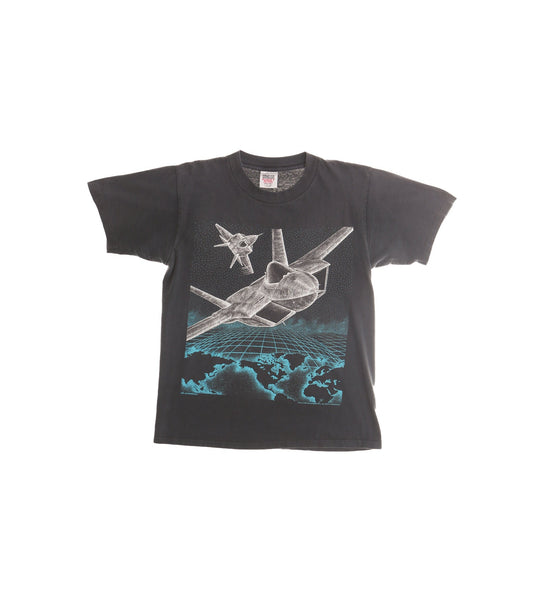 Super Cruiser Aircraft Black Graphic T-shirt