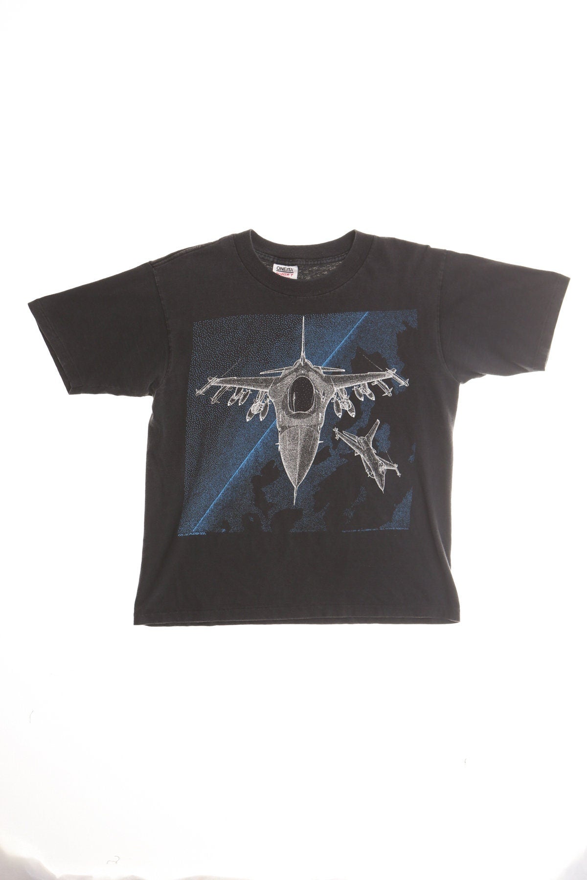 90's Fighter Jet Black Graphic T-shirt