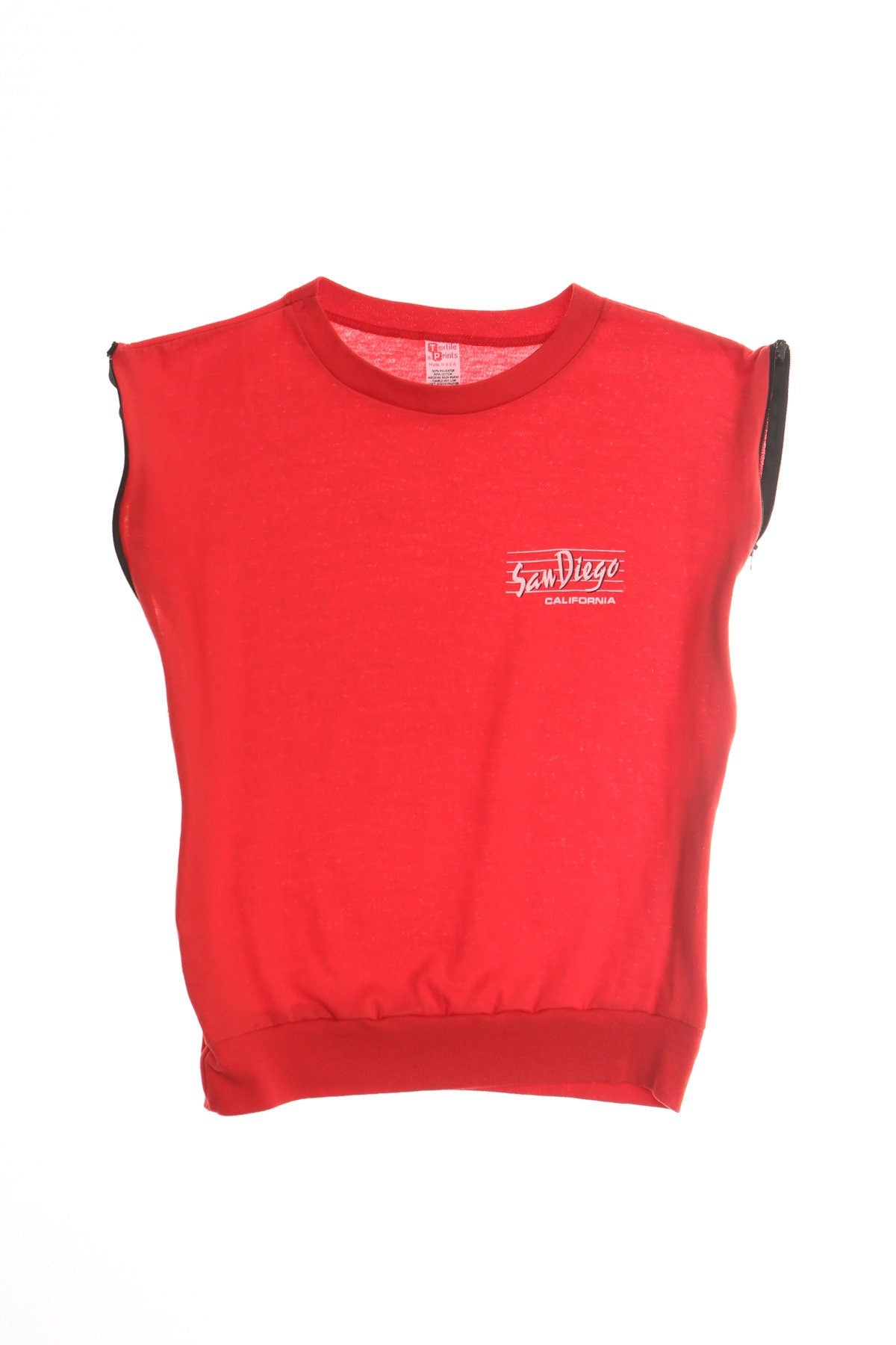 San Diego California Red Sleeveless Graphic T-shirt