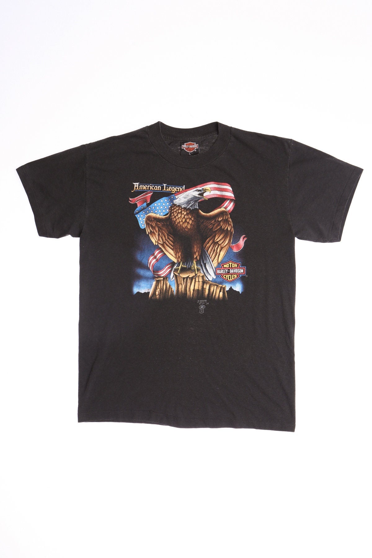 American Legend Harley Davidson Black Graphic T-shirt - Golden State San Jose California