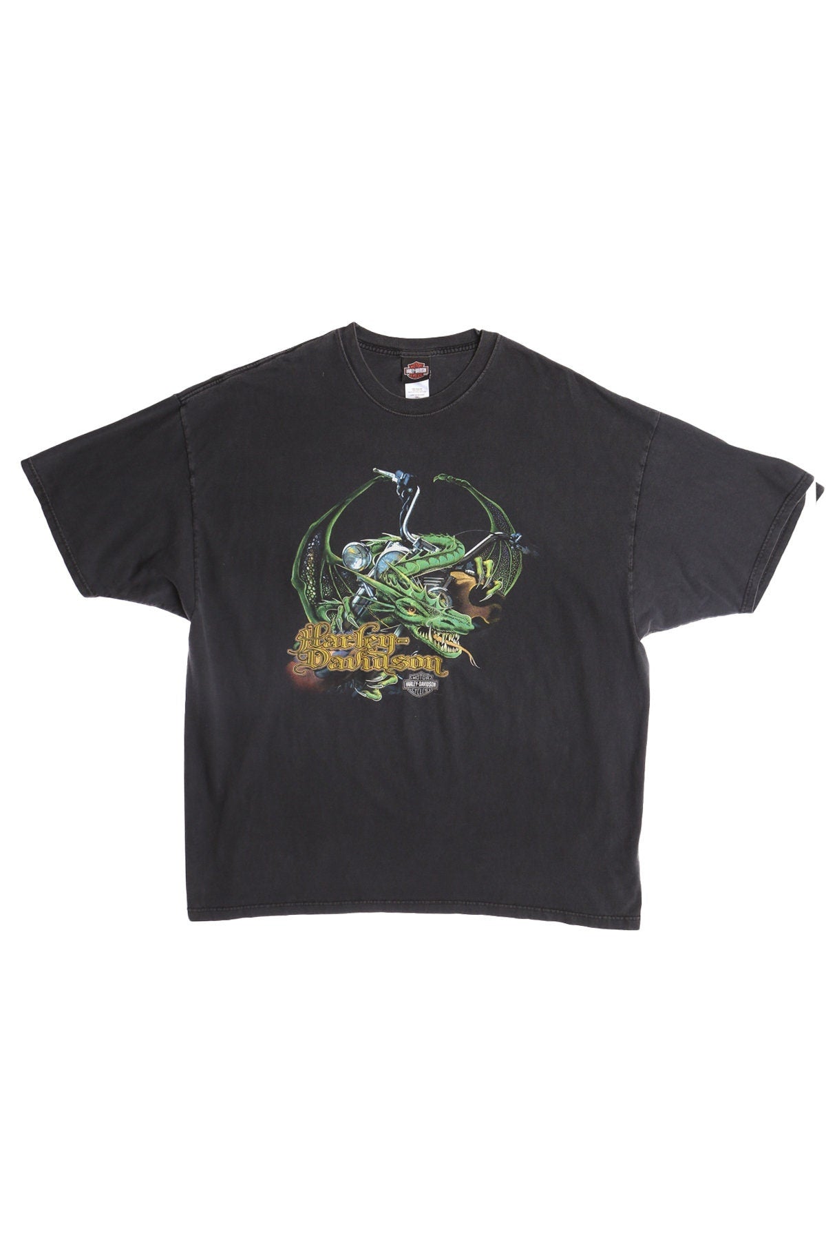 Harley Davidson Of Victorville California Black Graphic T-shirt - Dragon Print
