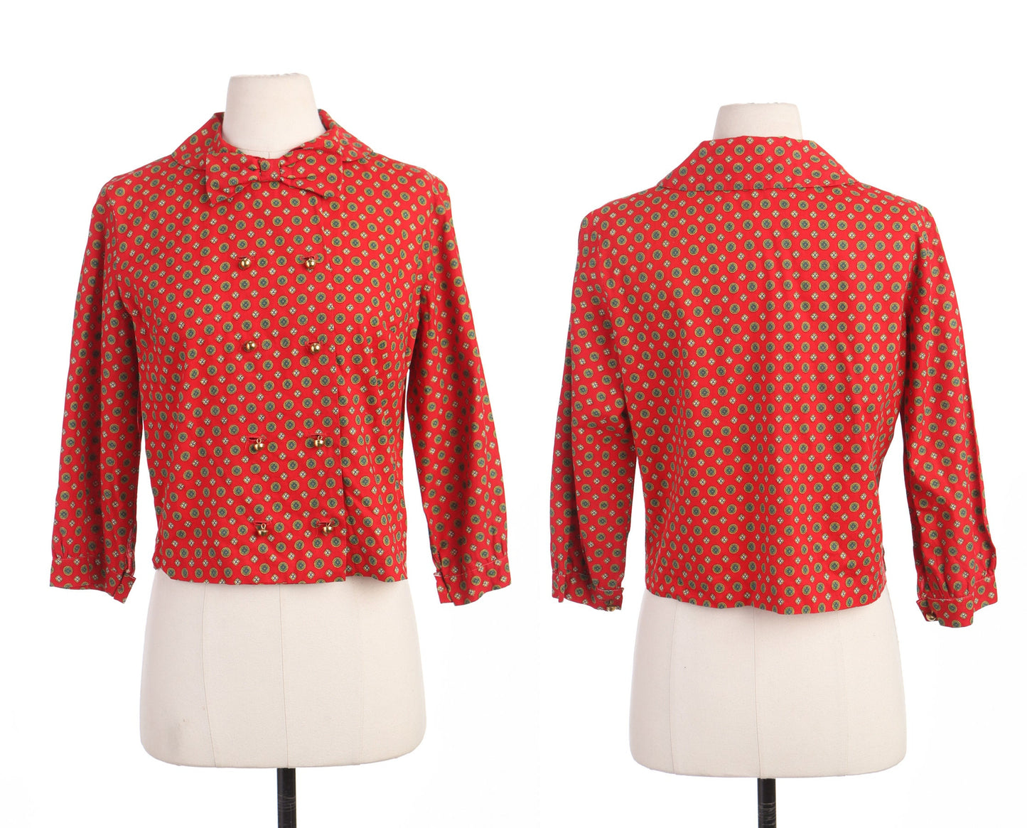 Vintage Women Red Cropped Casual Jacket 60's - 70's