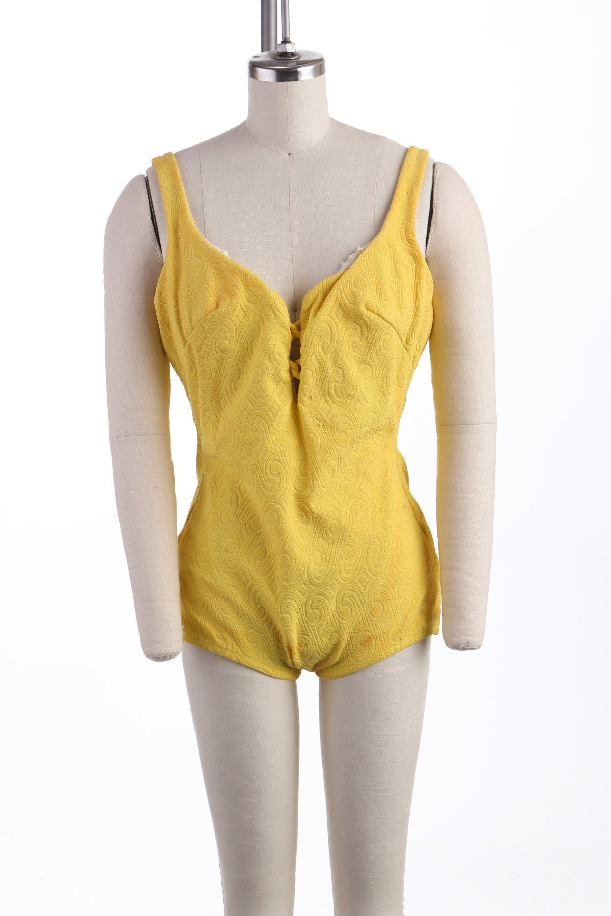 Vintage 70's Women Yellow Swimsuit