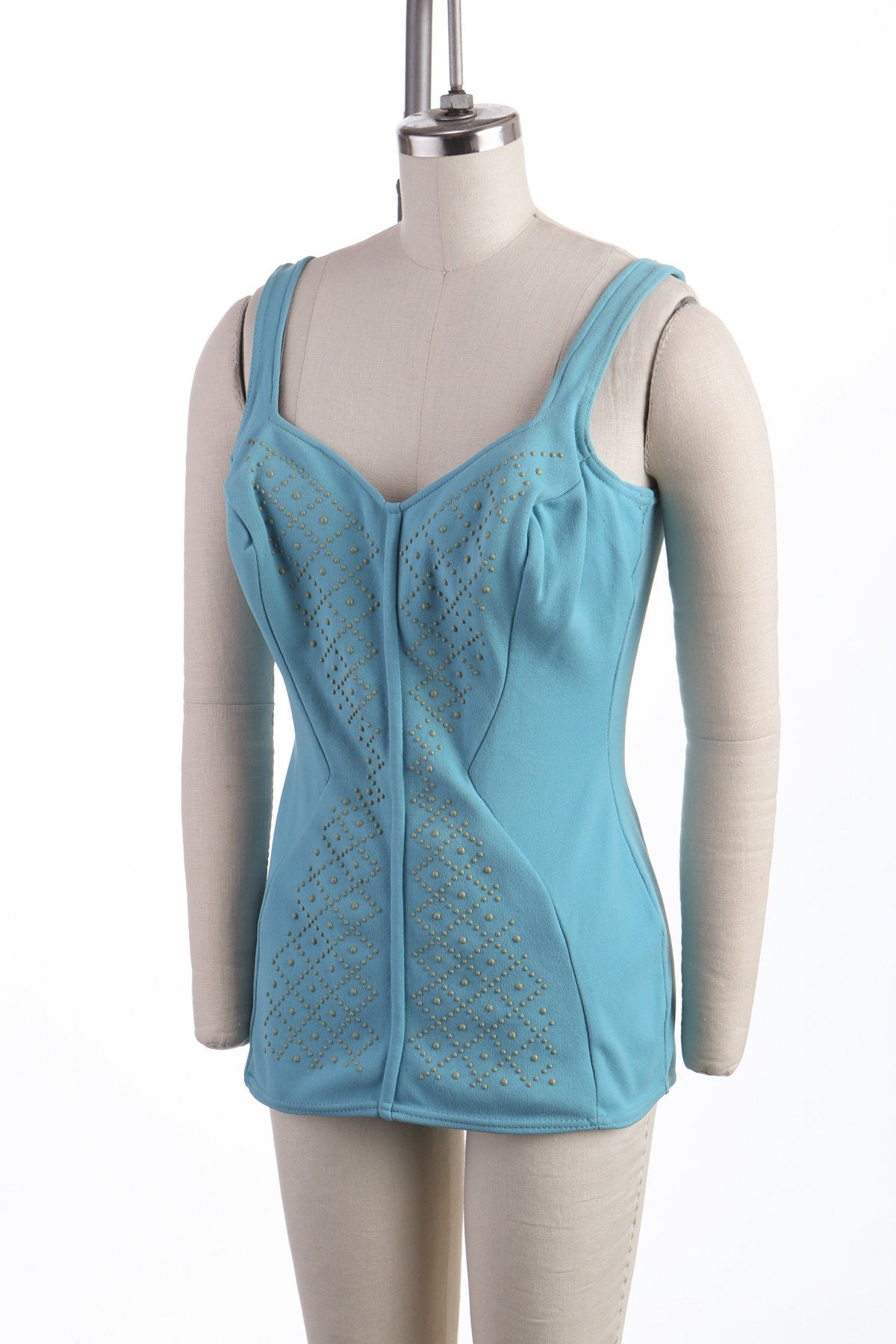 Vintage Women Blue Swimsuit