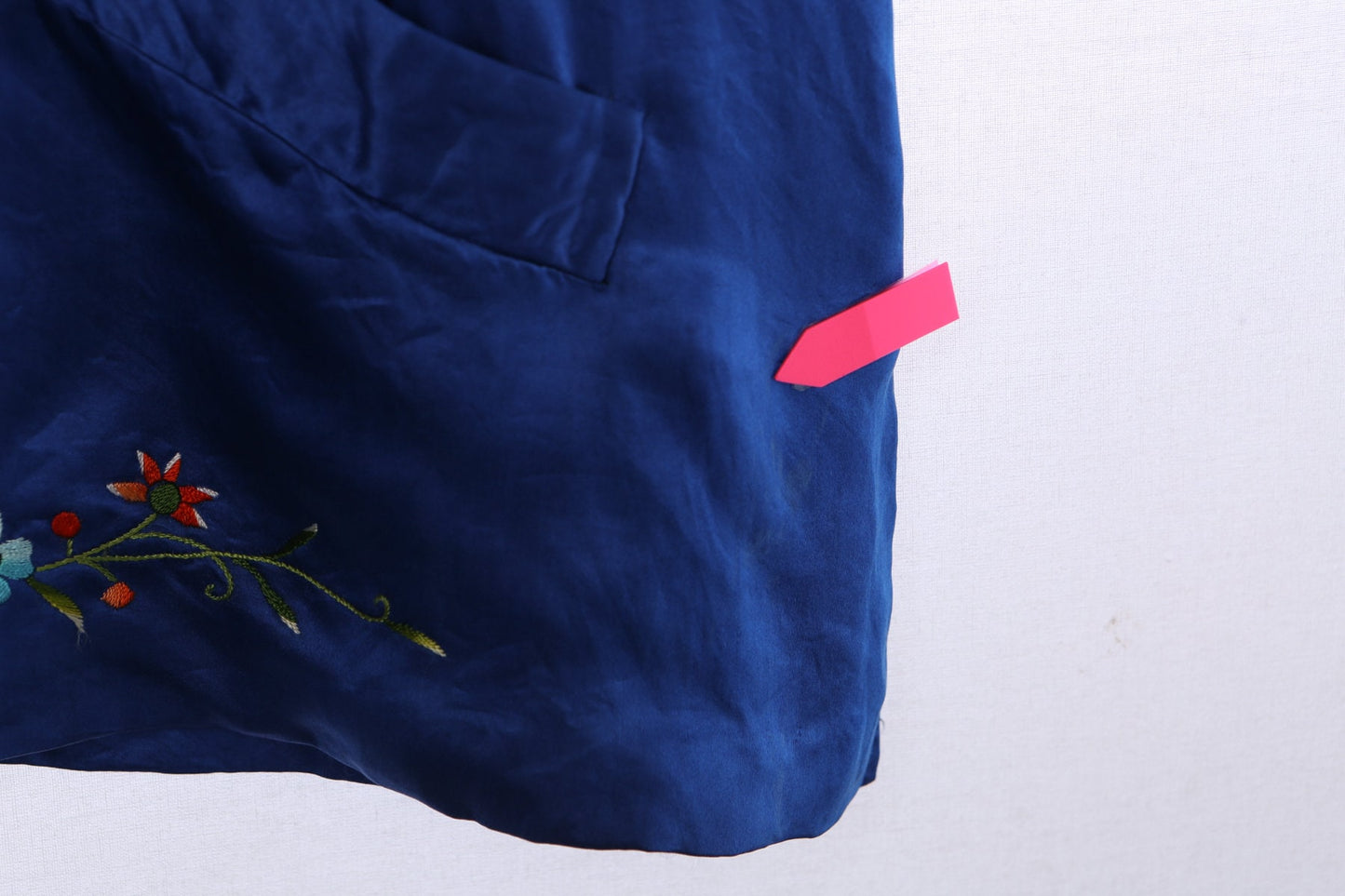 Vintage Blue Cheogsam Embroidered Blouse