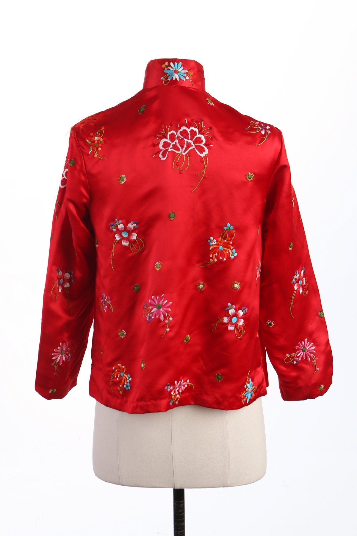 Women Red Cheongsam Chinese Embroidered Jacket