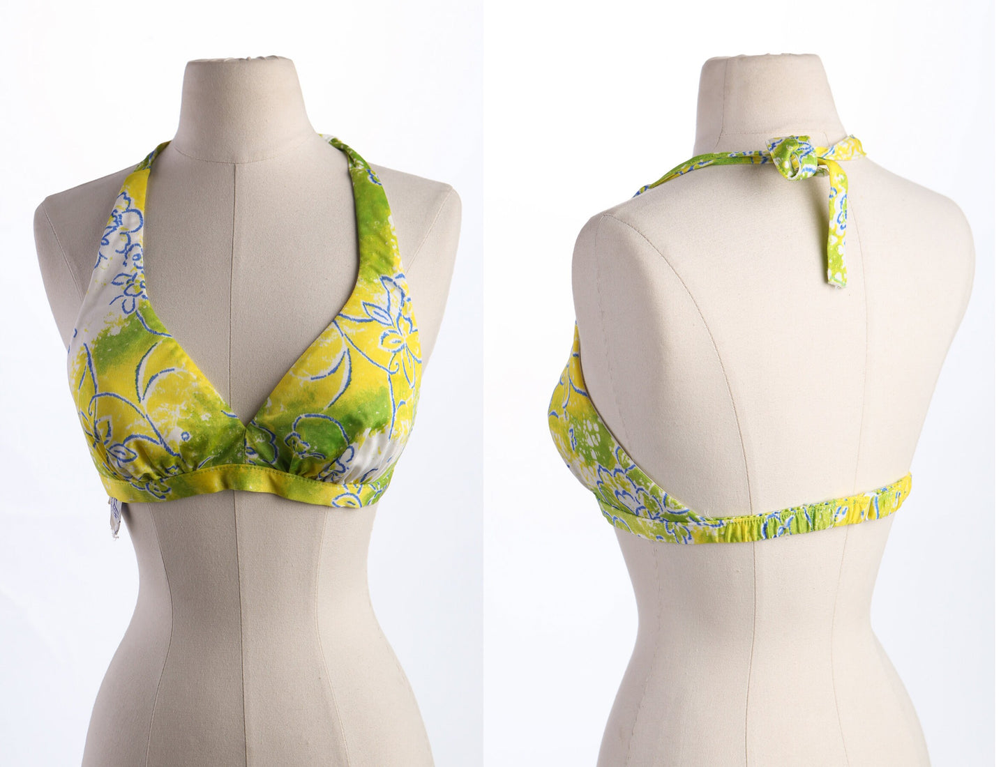 Women Bikini Top - Green Floral Print