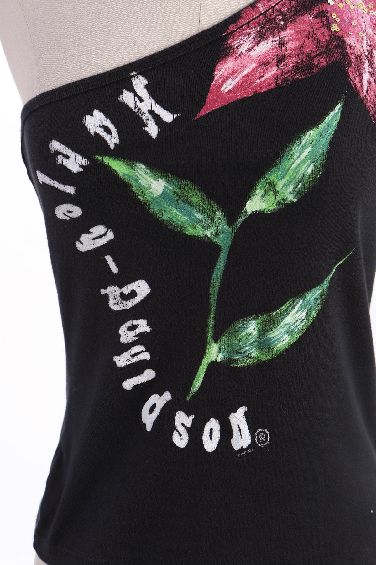 Vintage Women Biker Top - Harley Davidson - Hand Painted