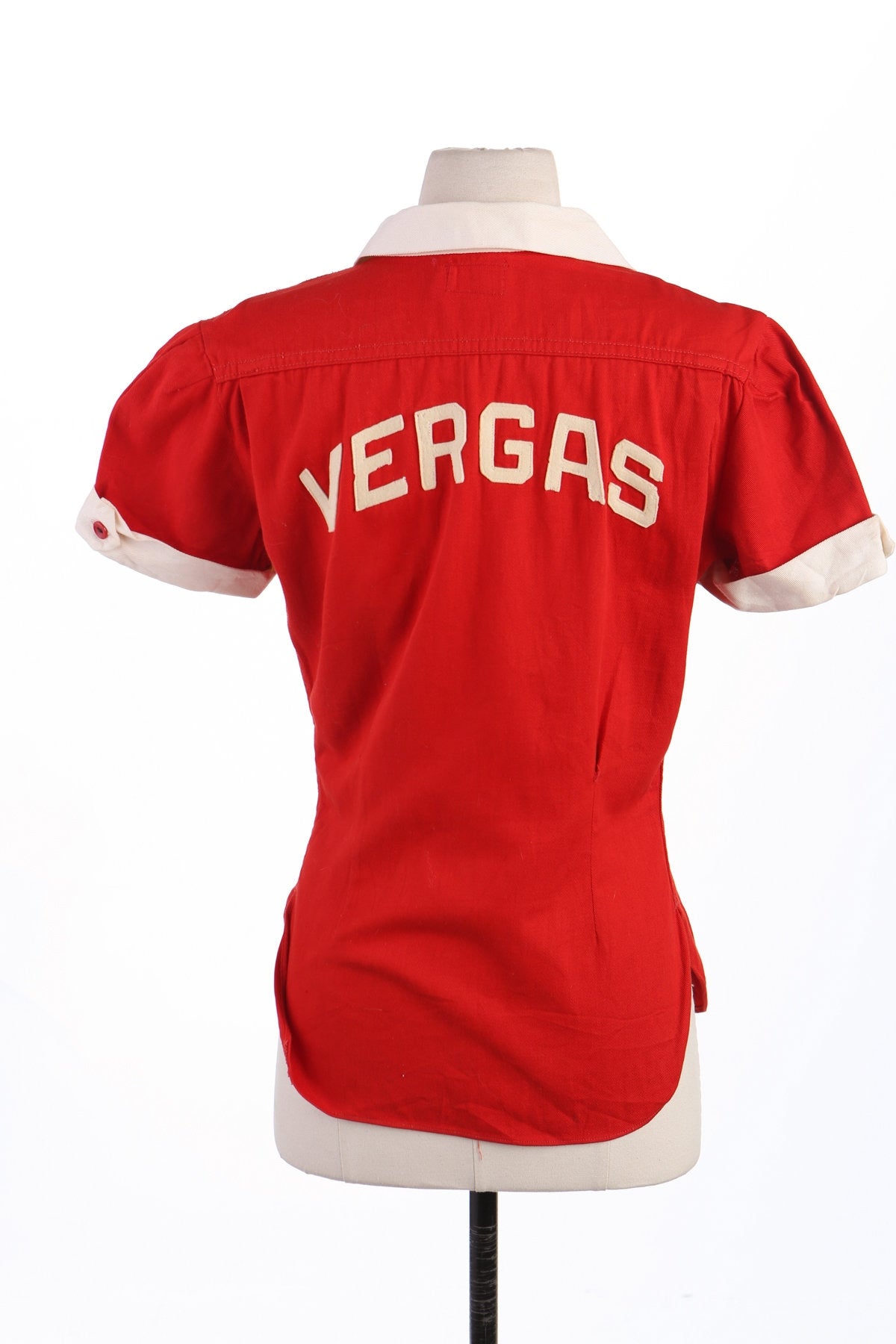 Vintage Women Red Bowling Shirt