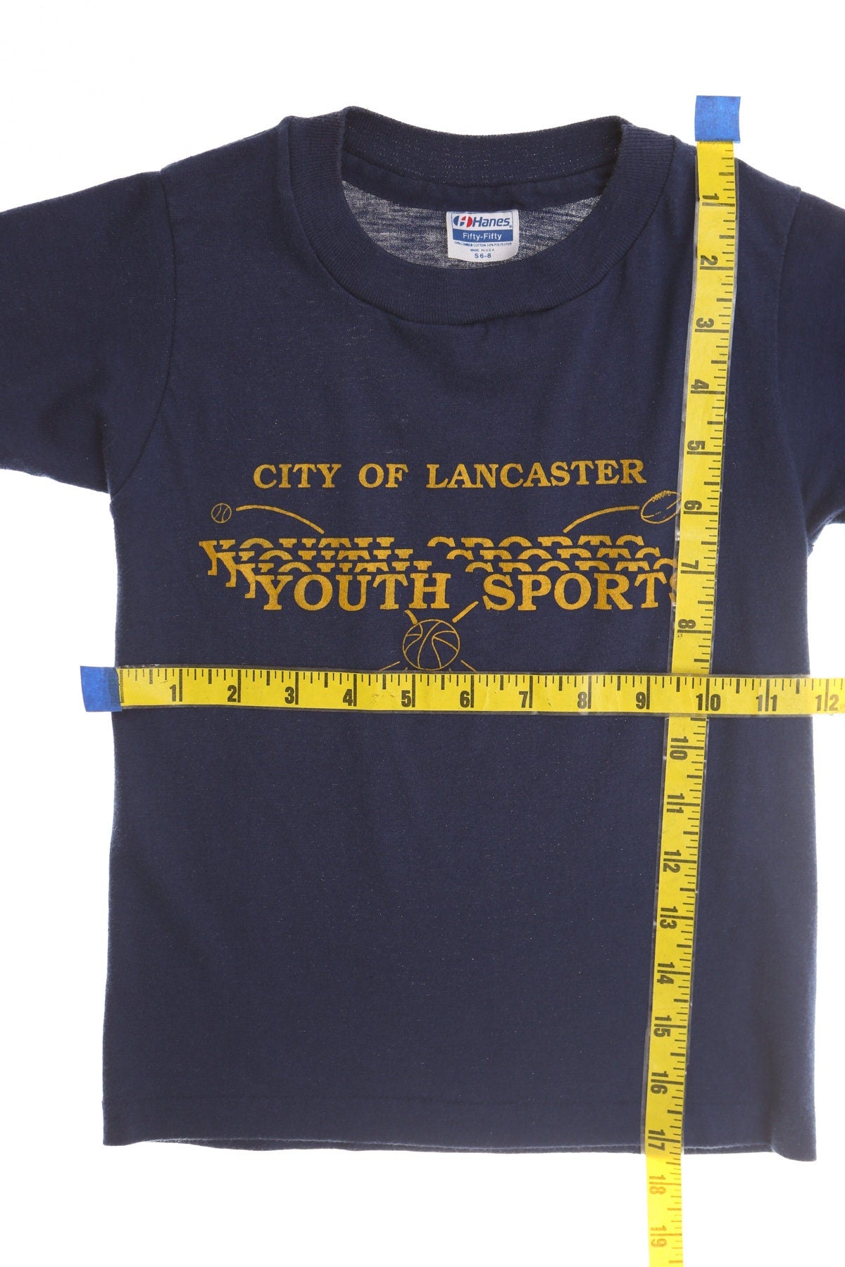 Vintage Blue Graphic T-shirt - City of Lancaster Youth Sports Print