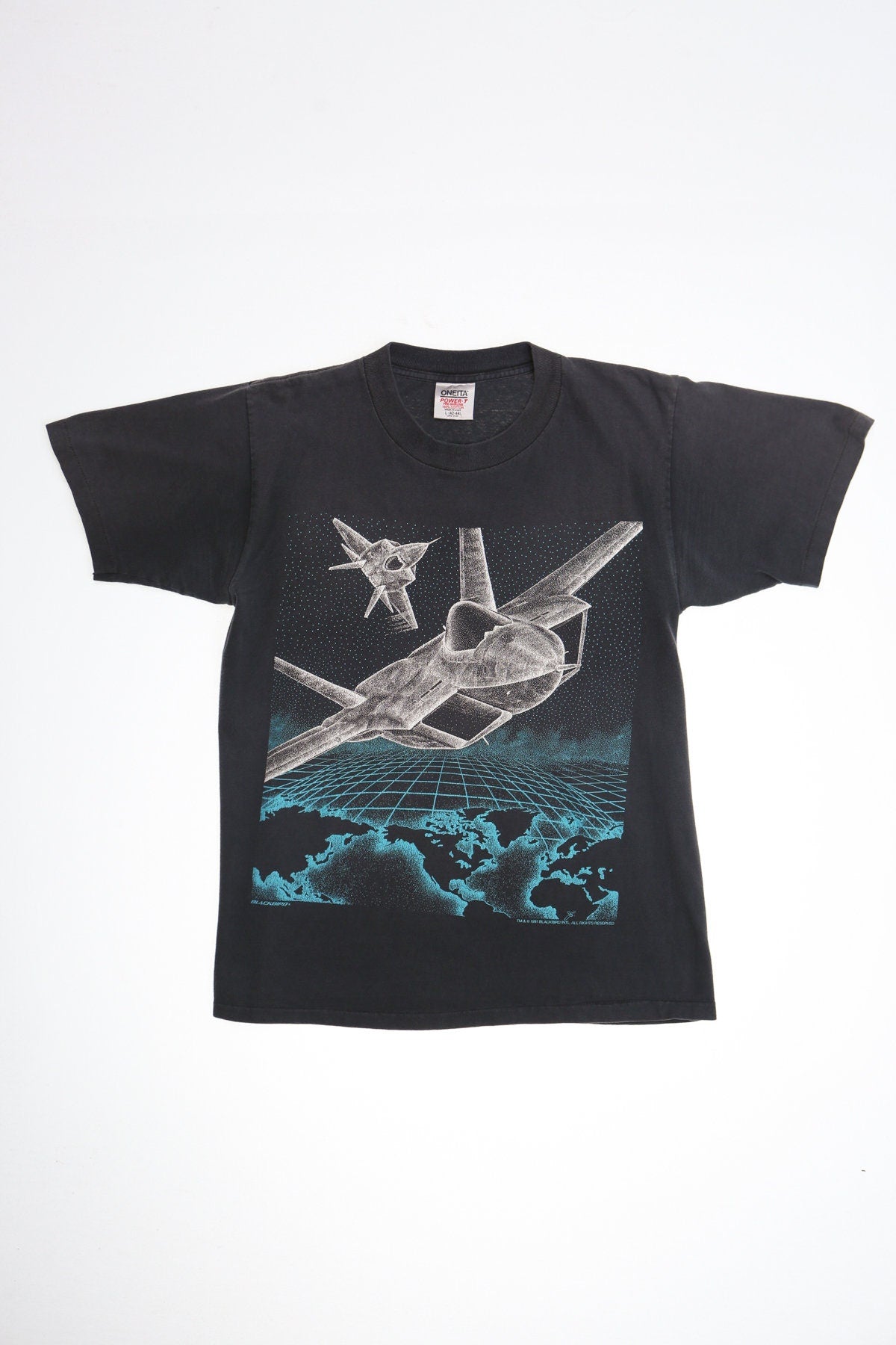 Vintage Black Graphic T-shirt - Super Cruiser Aircraft
