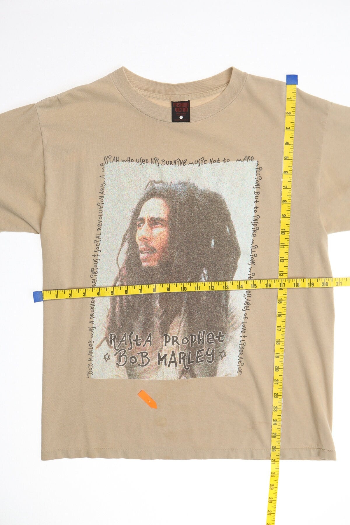 Bob Marley Beige Graphic T-shirt - Rasta Prophet