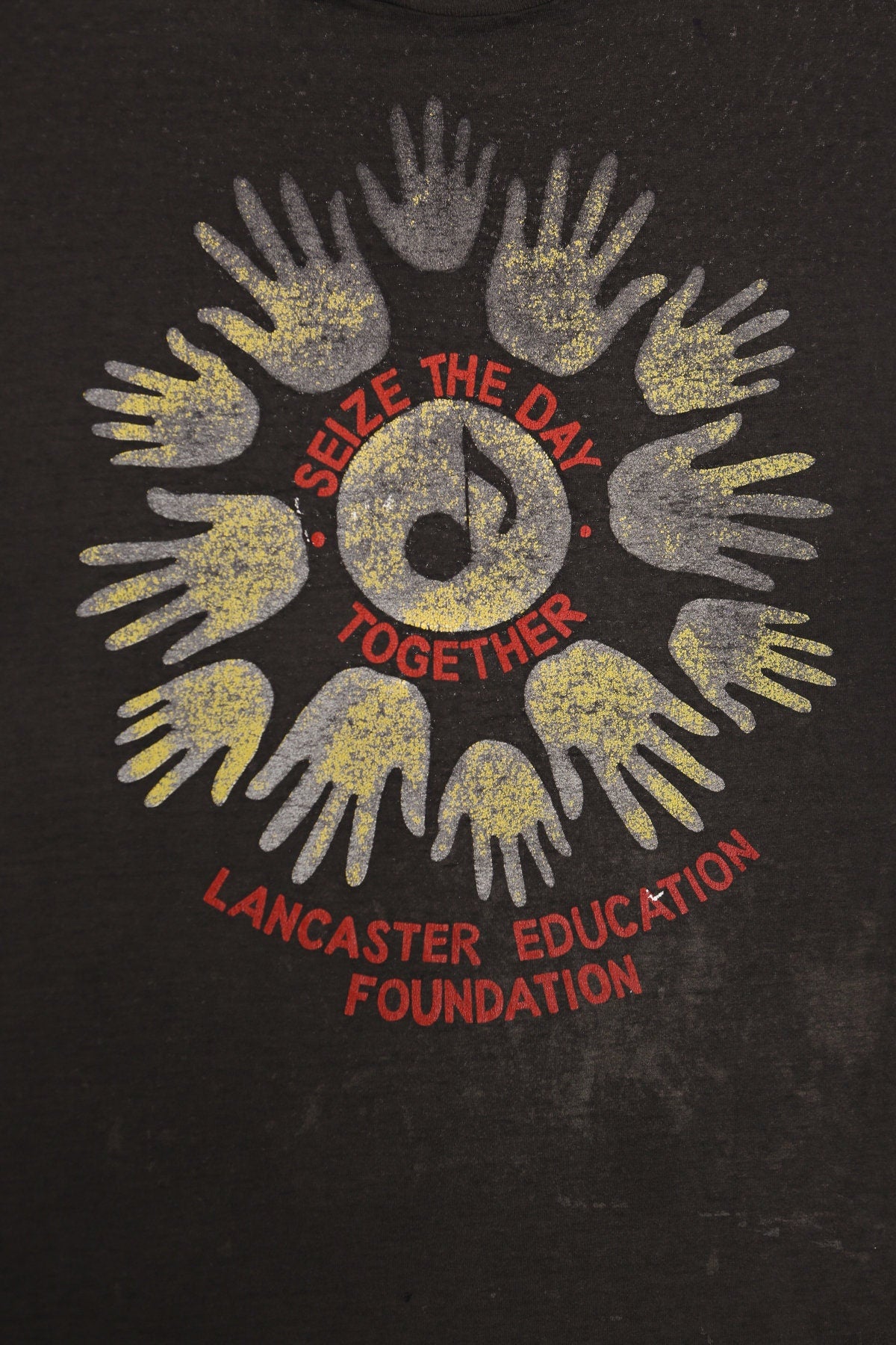 Vintage Music Black Graphic T-shirt - Seize The Day Together