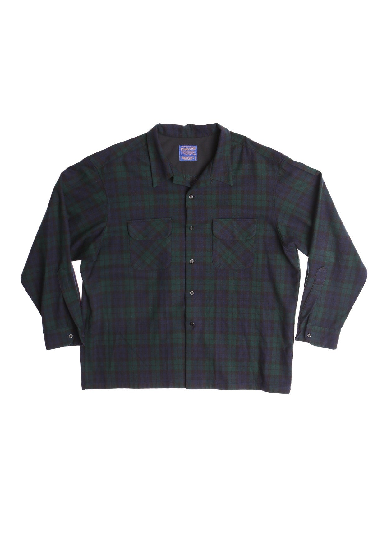 Pendleton Men Blue and Green Plaid Long Sleeve Shirt
