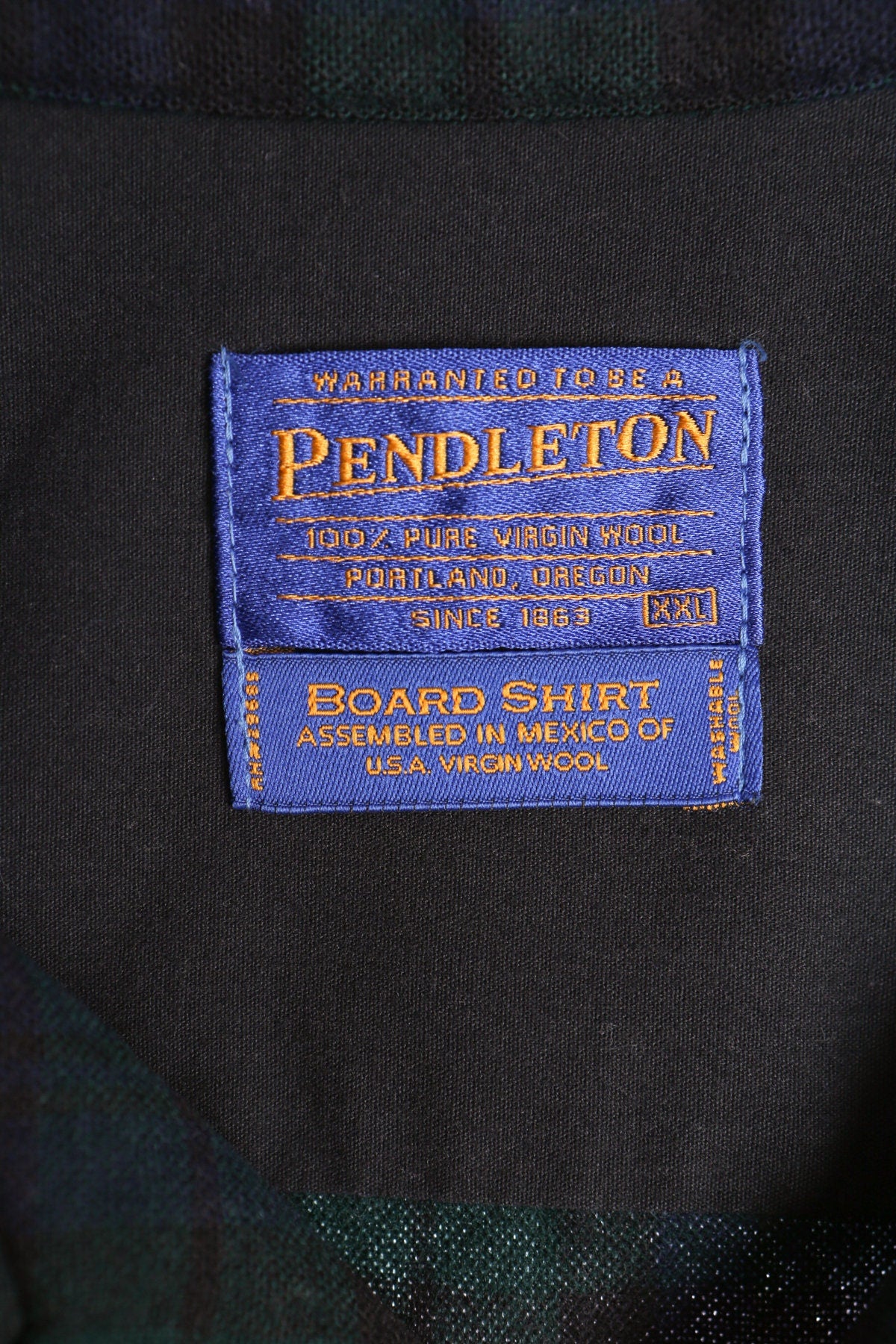 Pendleton Men Blue and Green Plaid Long Sleeve Shirt