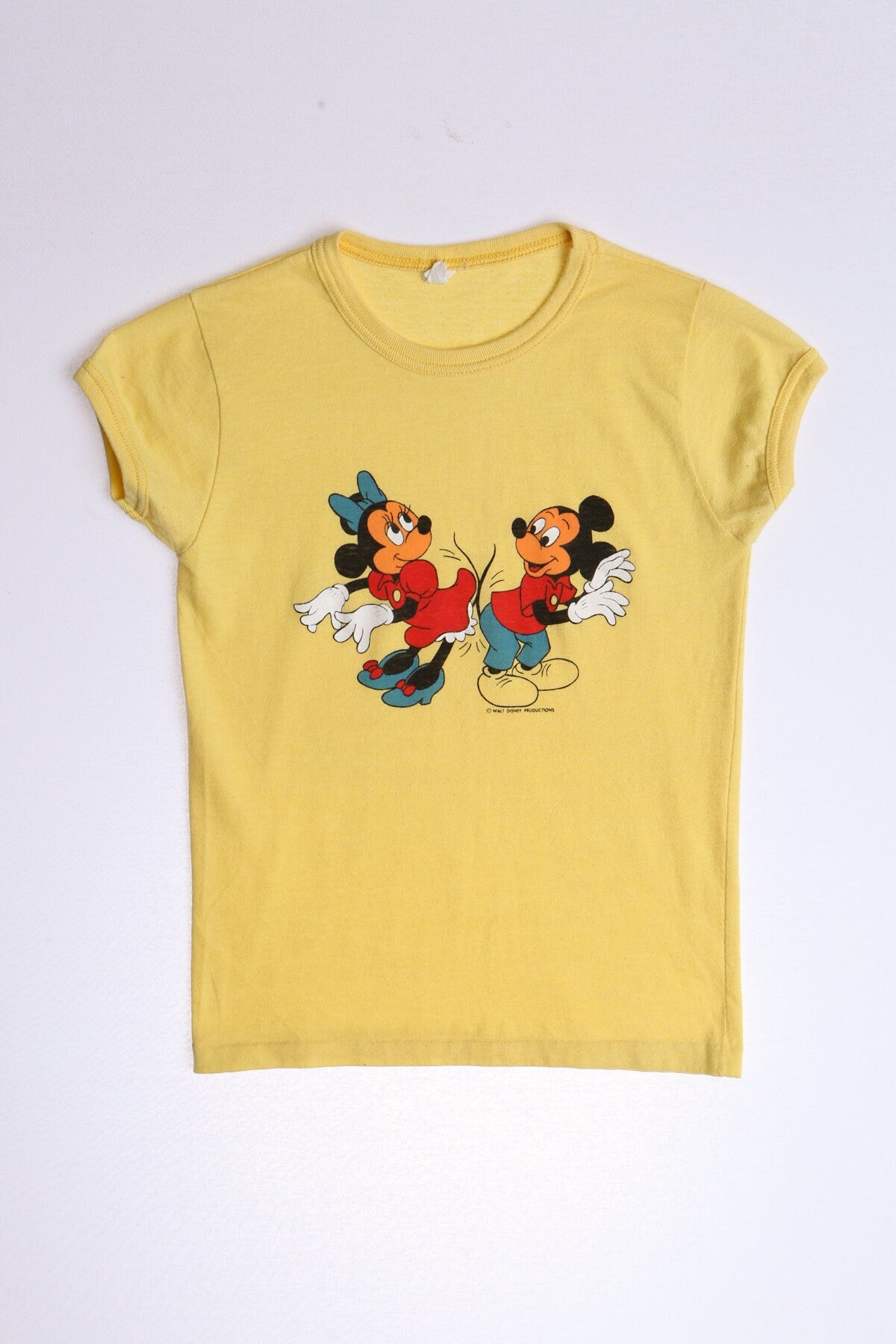 Vintage Mickey and Minnie Mouse 70's Yellow Top