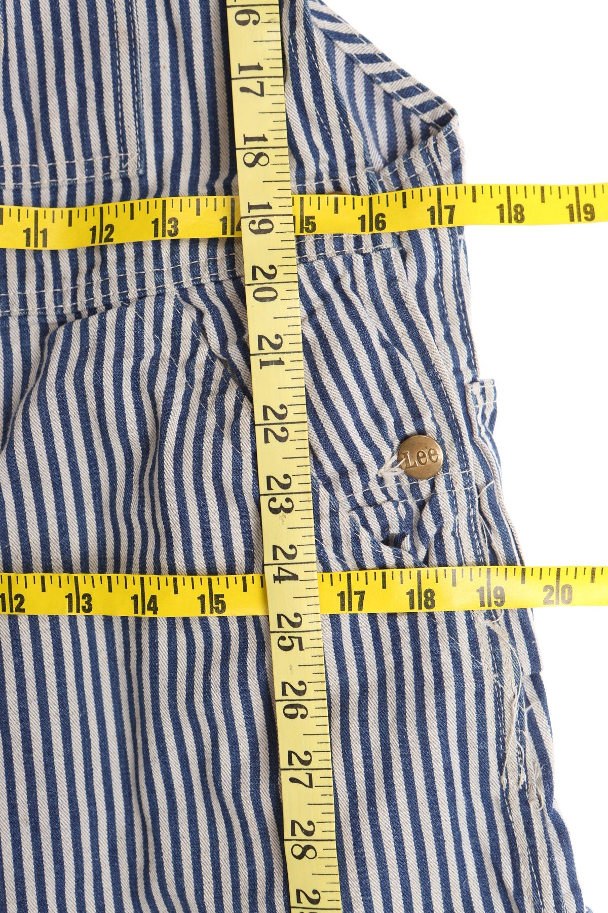 Vintage Lee Striped Men Denim Overalls