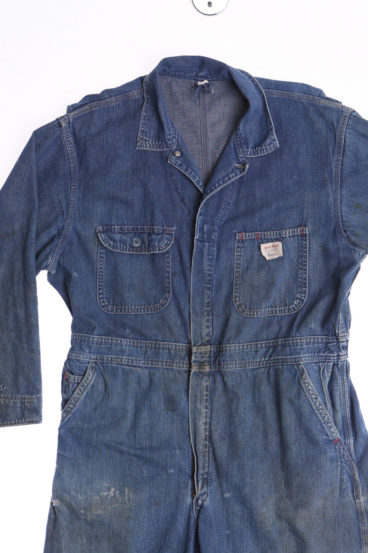 Vintage Big Mac Blue Men Work Jumpsuit