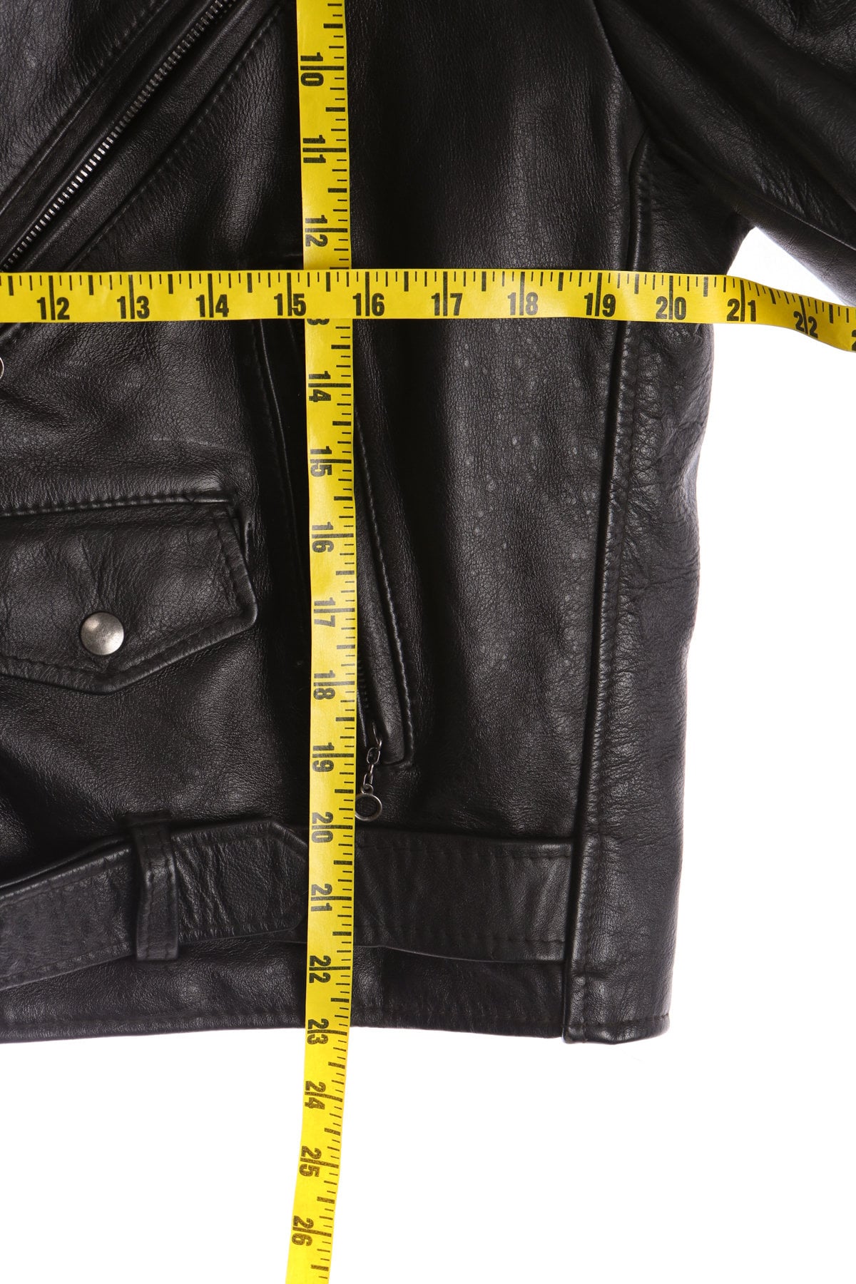 Vintage Men Black Biker Leather Jacket - Excelled Genuine Leather - Made in USA