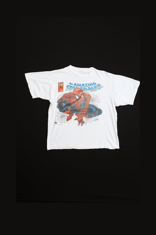 Vintage Comics Spider Man White Graphic T-shirt