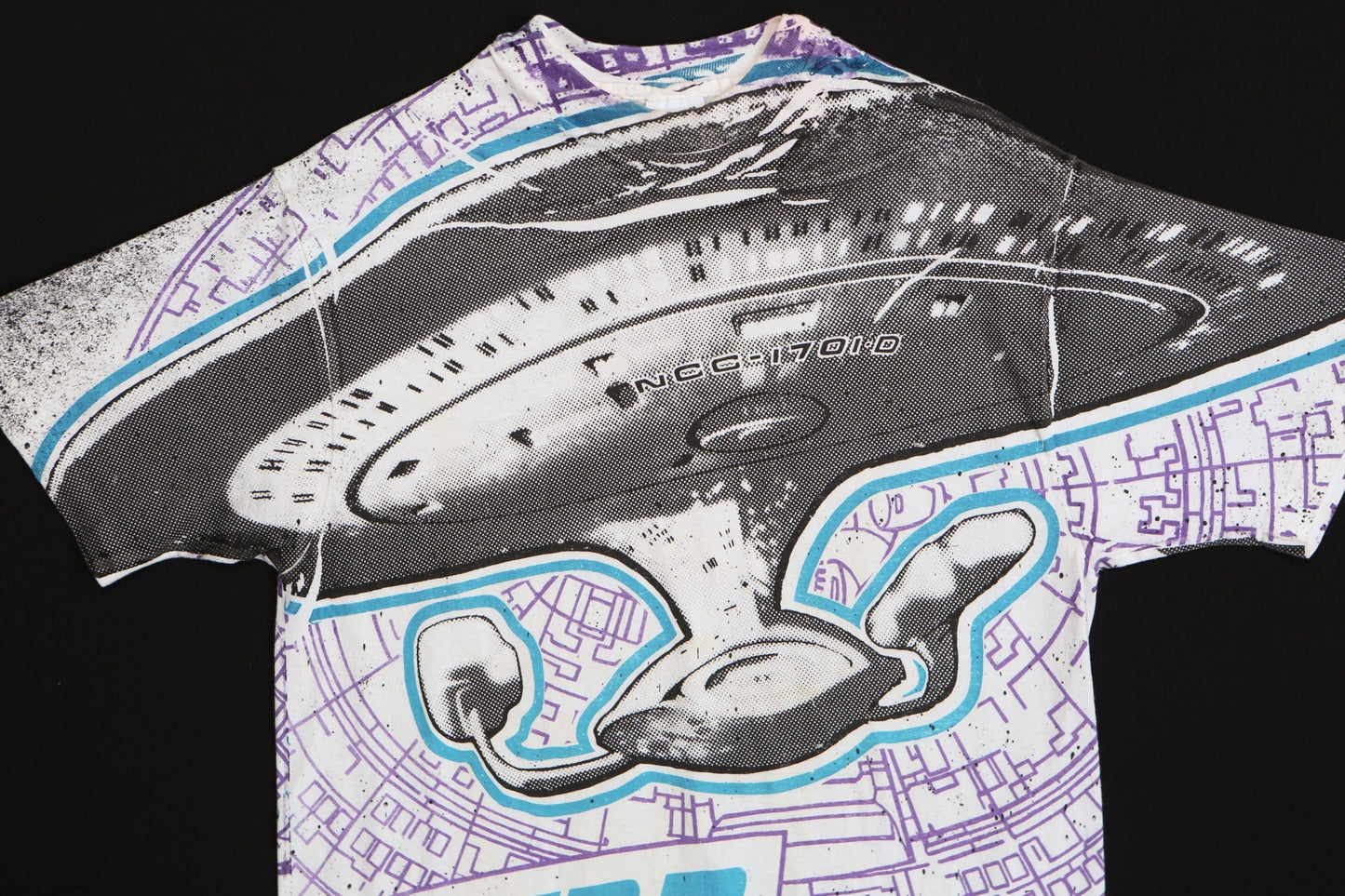 Vintage Spaceship White Graphic Shirt