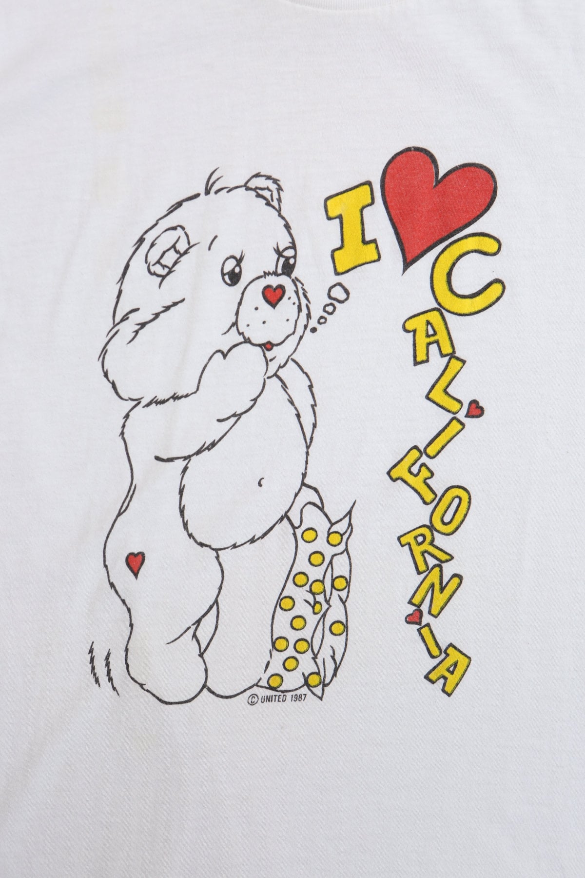 I Love California Teddy Bear White Graphic Shirt