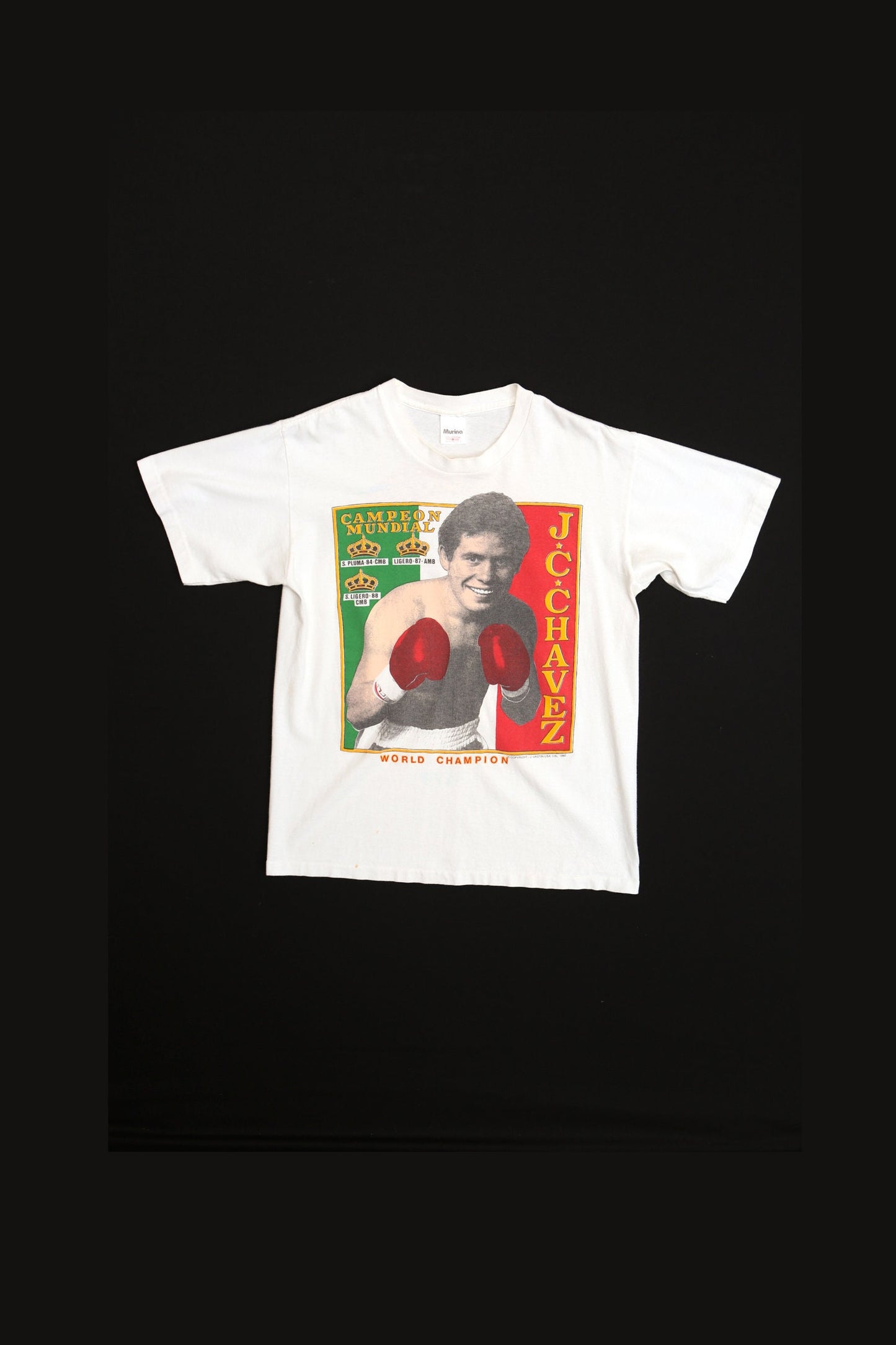 Vintage Mexican Boxer Graphic T-shirt - World Champion - Canpeon Mundial - Poker De Ases