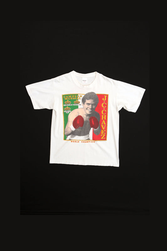 Vintage Mexican Boxer Graphic T-shirt - World Champion - Canpeon Mundial - Poker De Ases