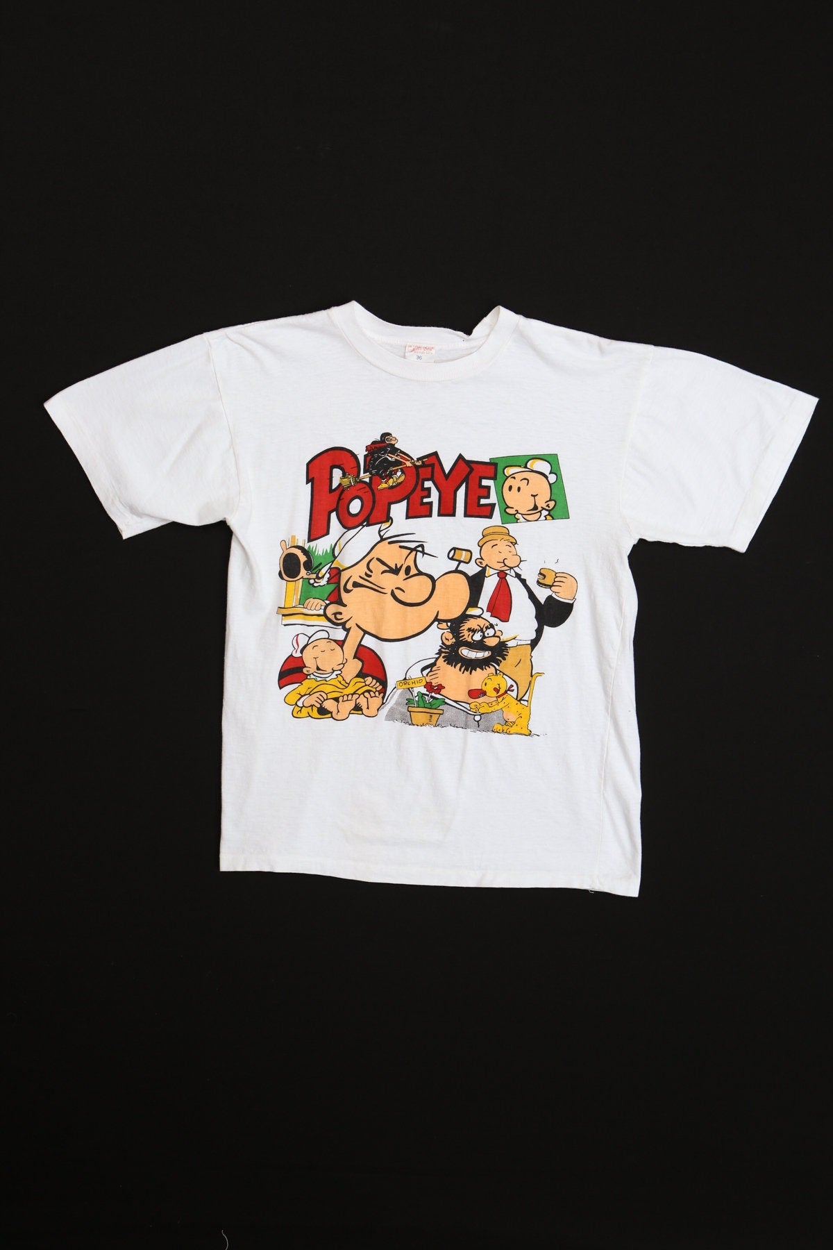 Vintage Popeye White Graphic T-shirt