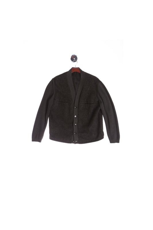Vintage Men Black Cardigan Button Up Sweater - Era (50's - 60's)