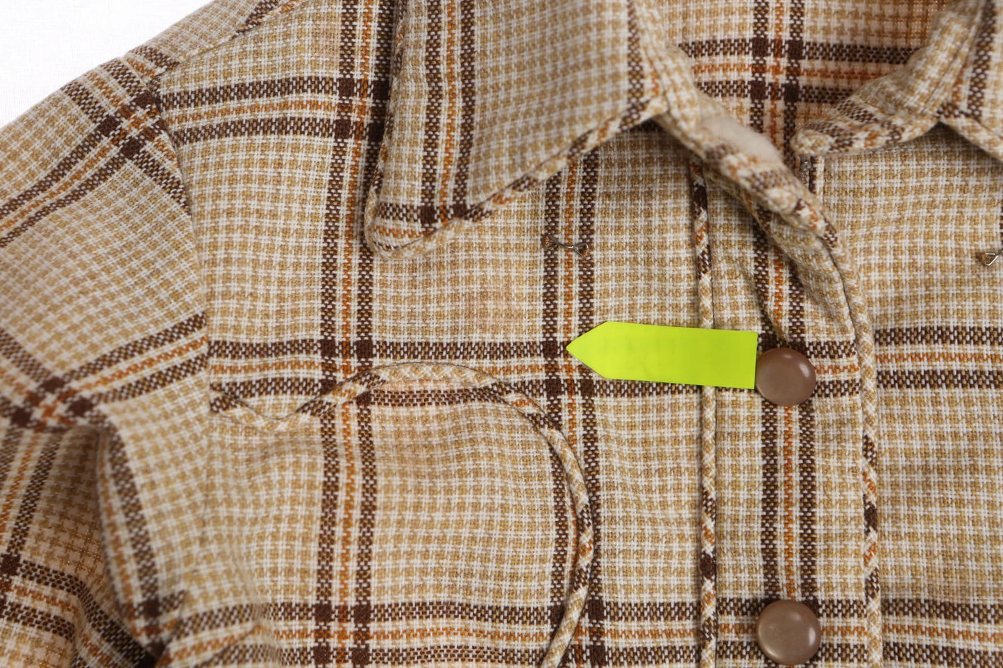 Vintage Western Beige Plaid Top - Era ( 40's - 50's )