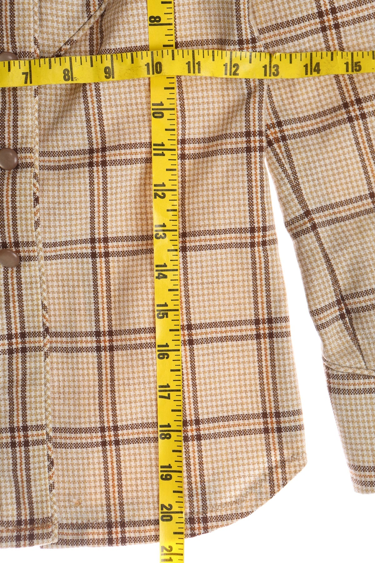 Vintage Western Beige Plaid Top - Era ( 40's - 50's )