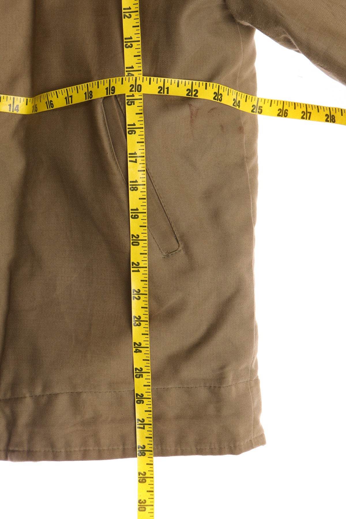 Vintage Military Green Canvas Brown Sherpa Jacket - N-1 Deck Jacket - USN