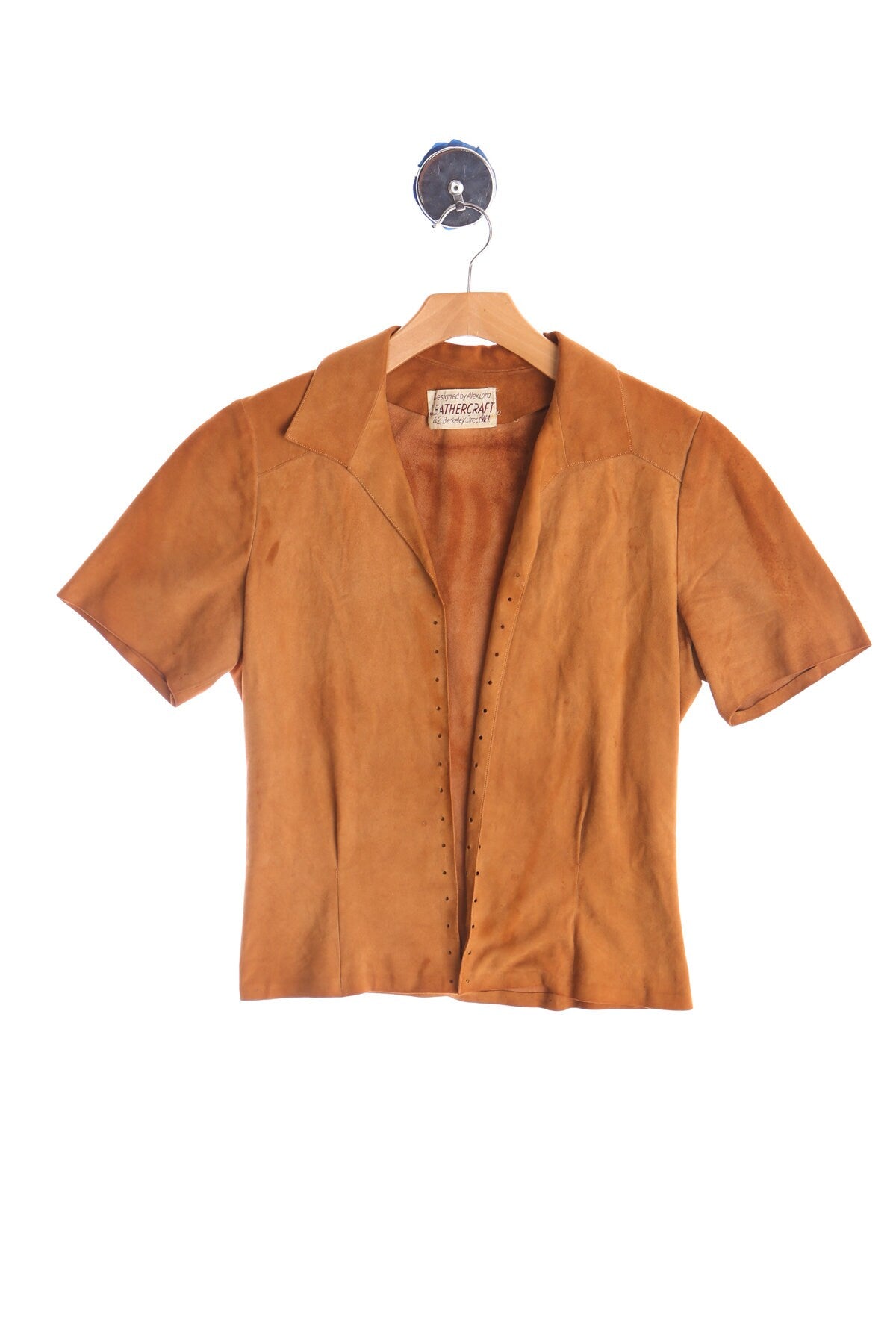 Vintage Women Tan Suede Top