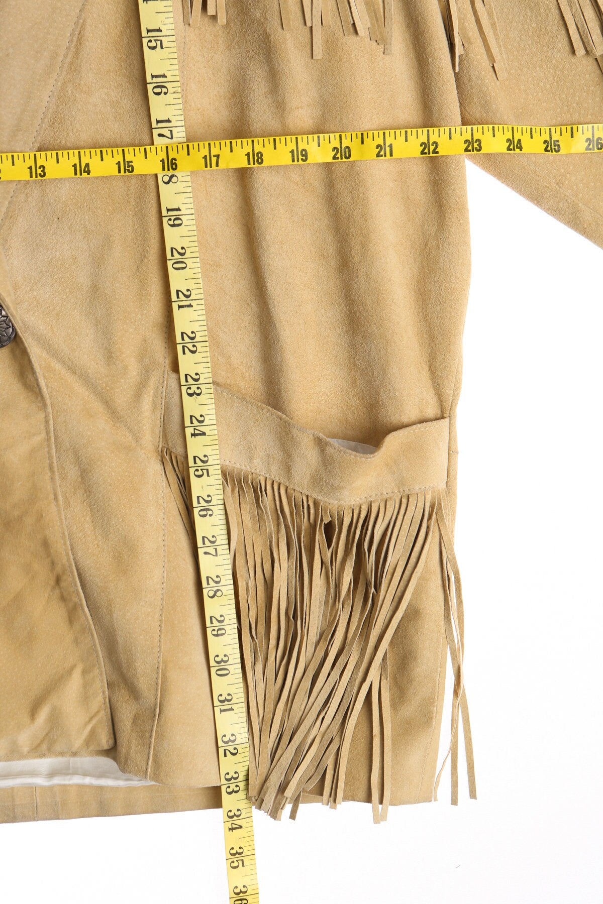 Women Fringe Beige Western Jacket
