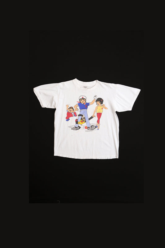 Vintage Speed Racer White Graphic T-shirt