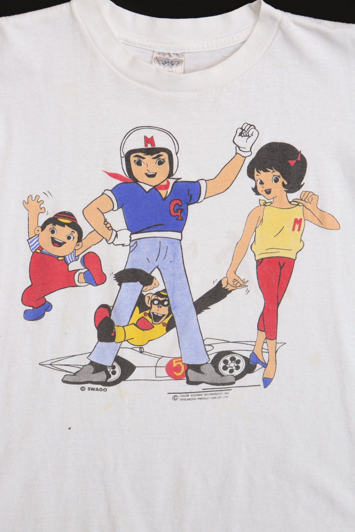 Vintage Speed Racer White Graphic T-shirt