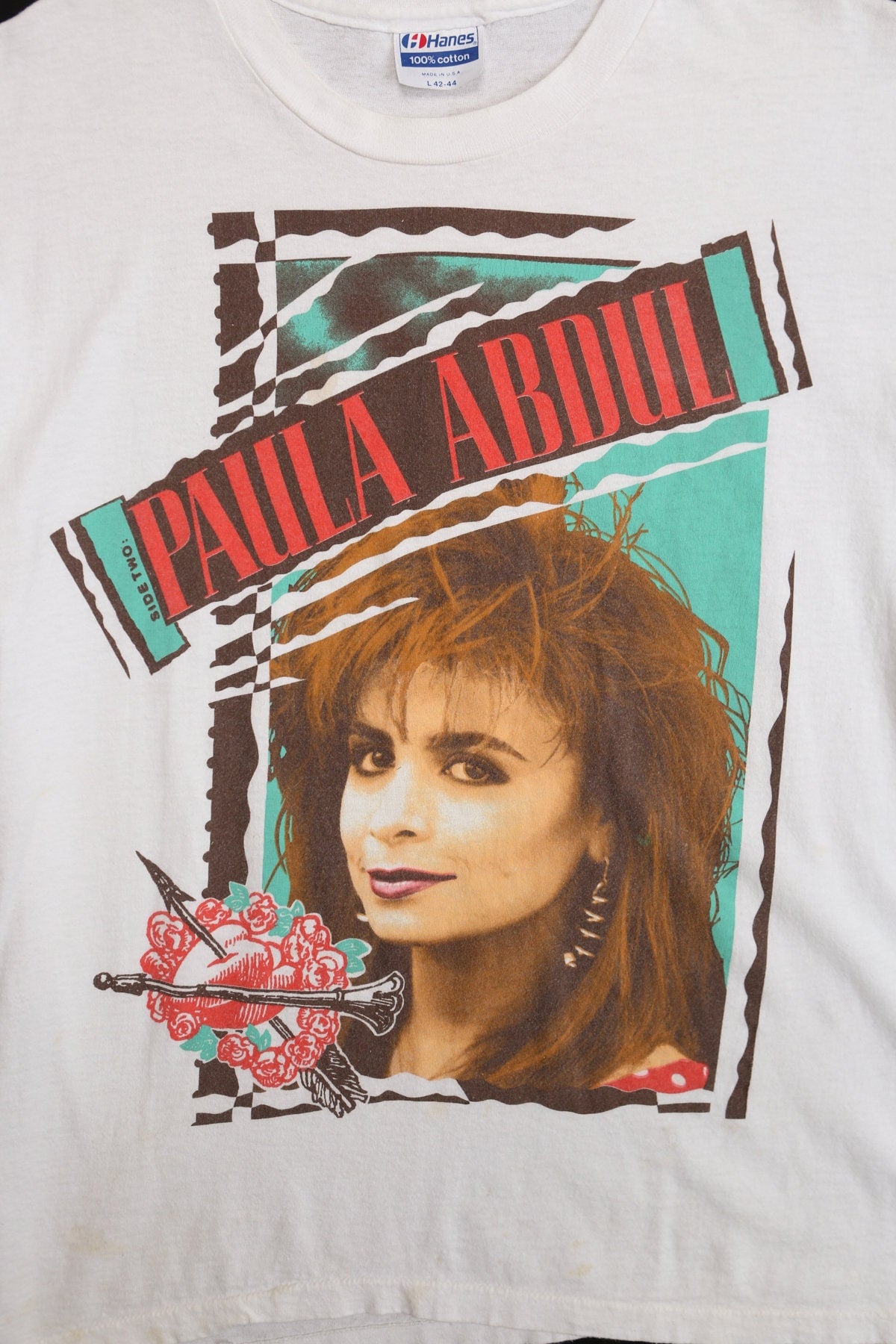 Side Two Paula Abdul Music White Graphic Shirt