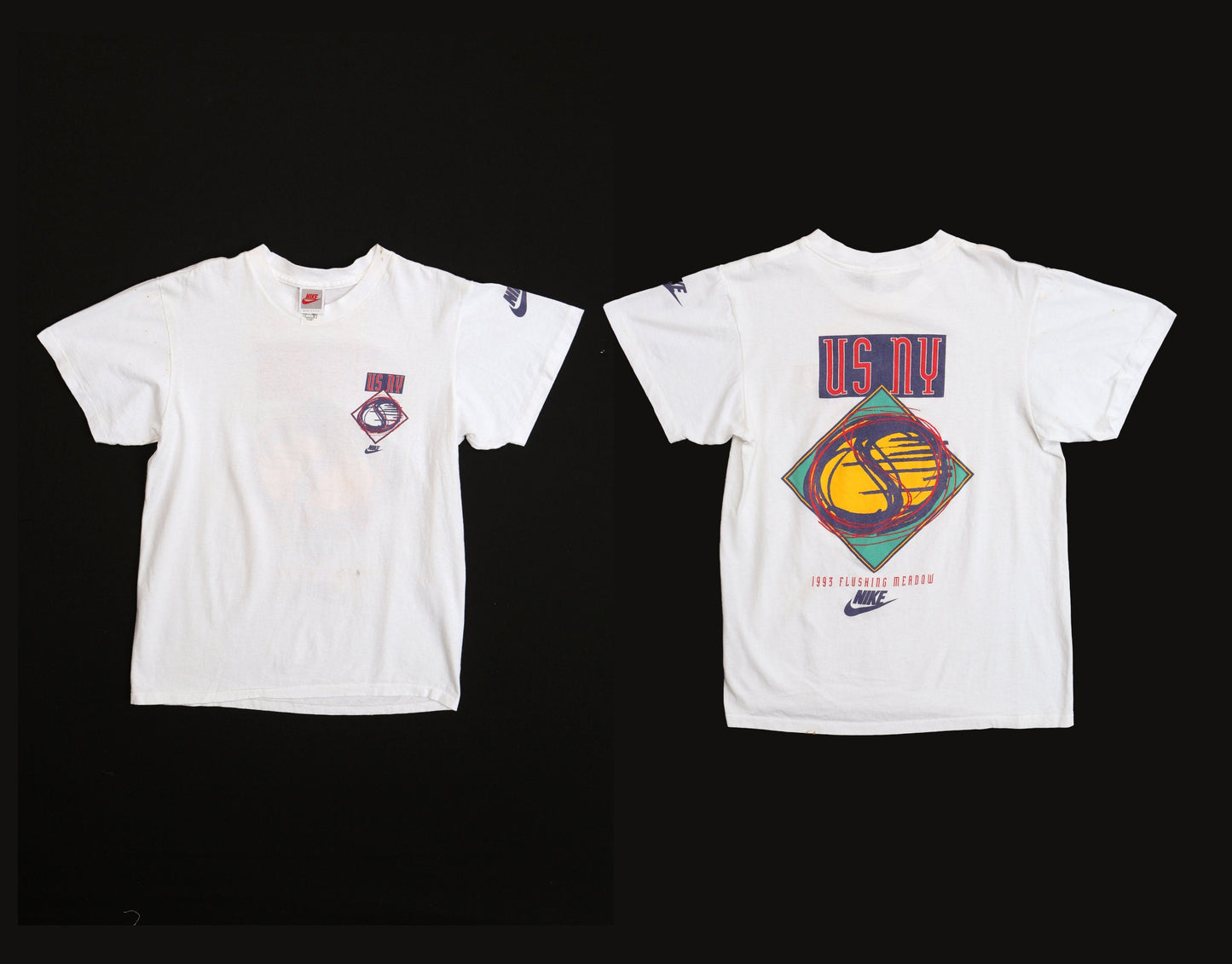 1993 Flushing Meadow Nike US NY White Graphic T-shirt
