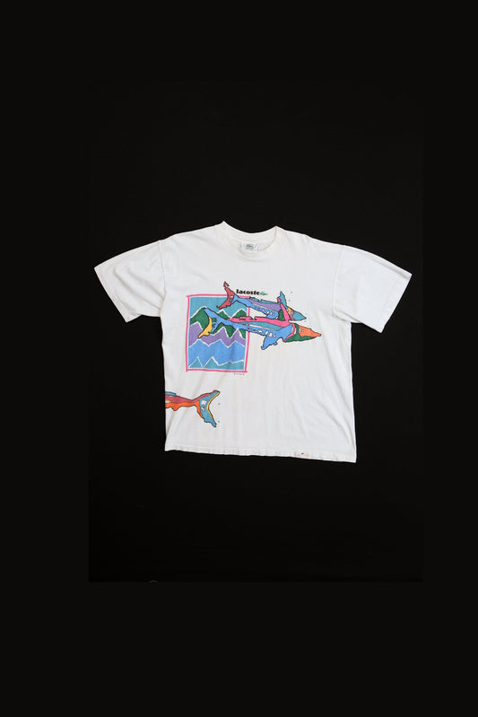 Vintage Sharks White Graphic T-shirt