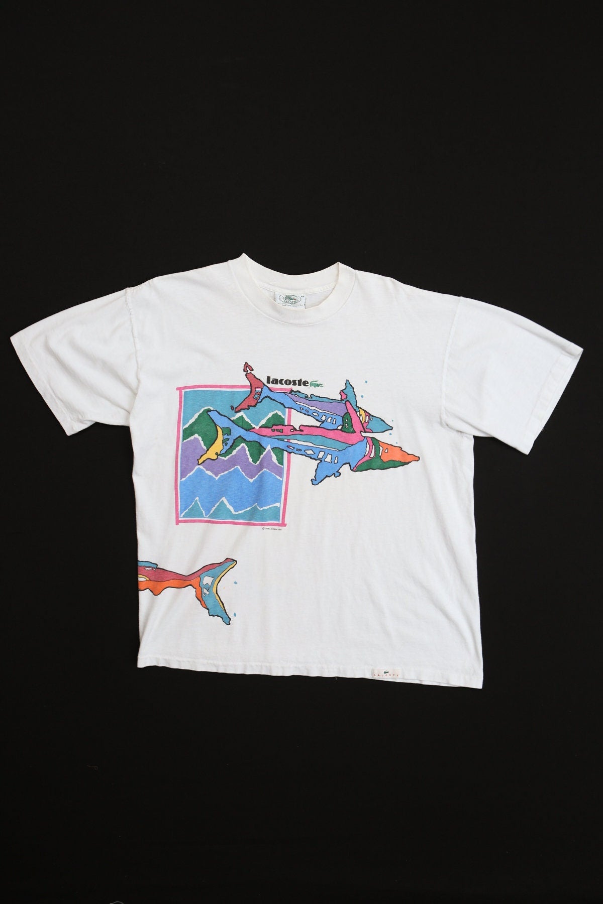 Vintage Sharks White Graphic T-shirt