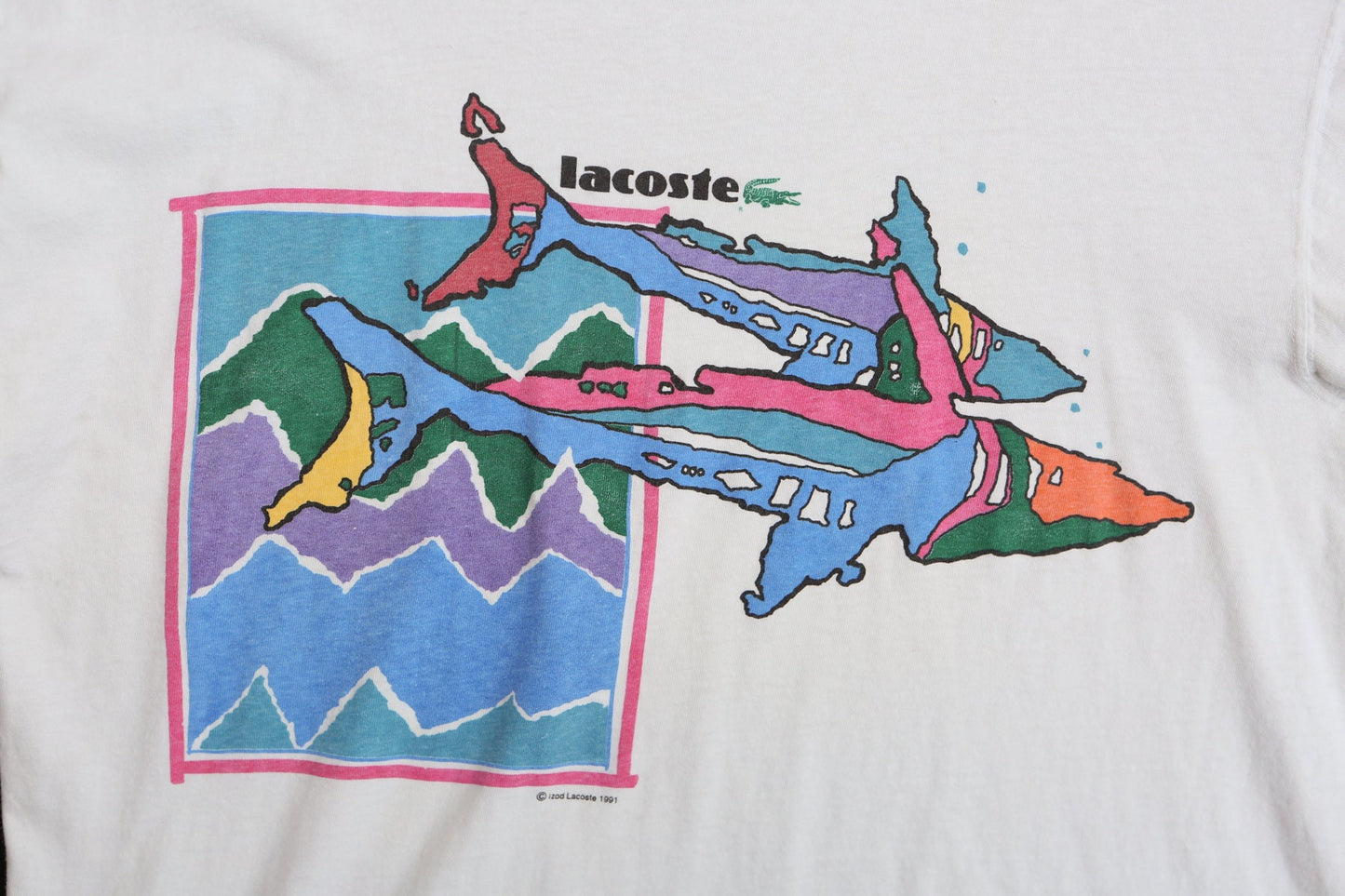 Vintage Sharks White Graphic T-shirt