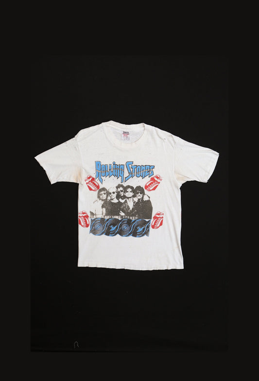 Rolling Stones Living Colour 1989 North American Tour White Graphic Shirt