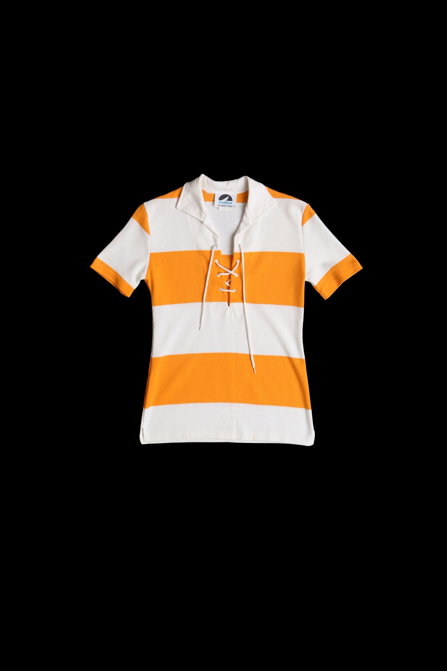 70's Women White and Yellow Striped Top