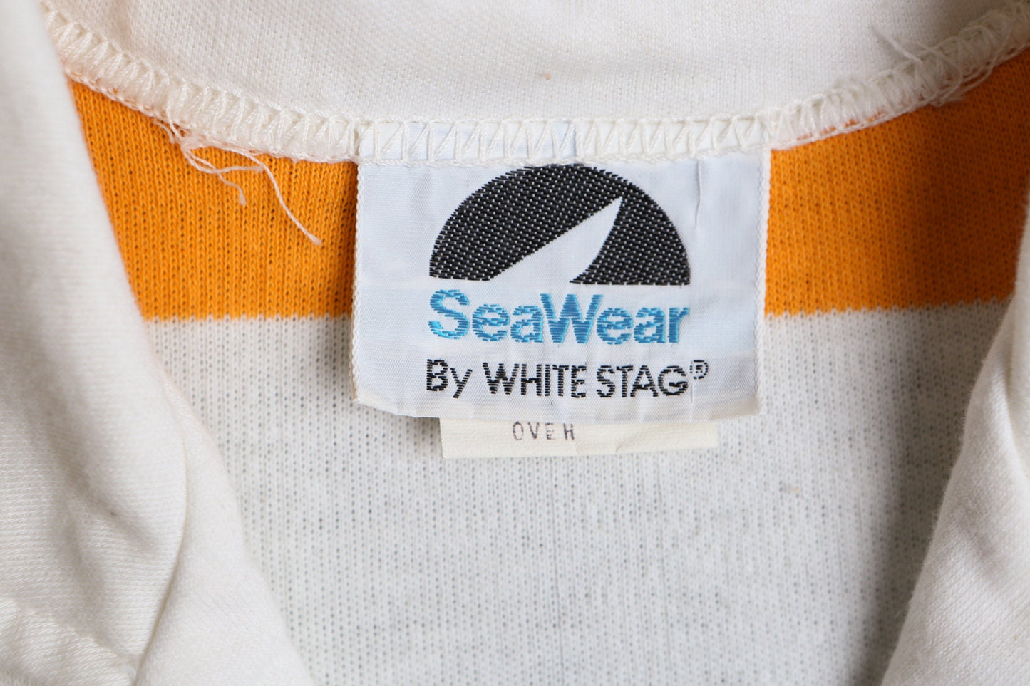 70's Women White and Yellow Striped Top