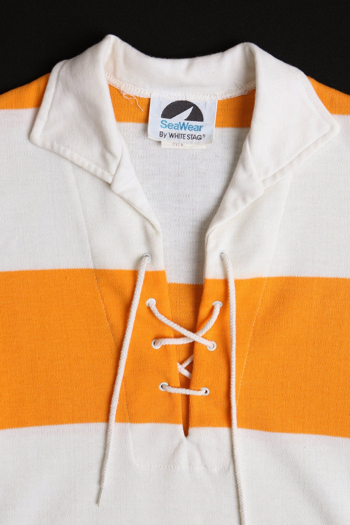 70's Women White and Yellow Striped Top