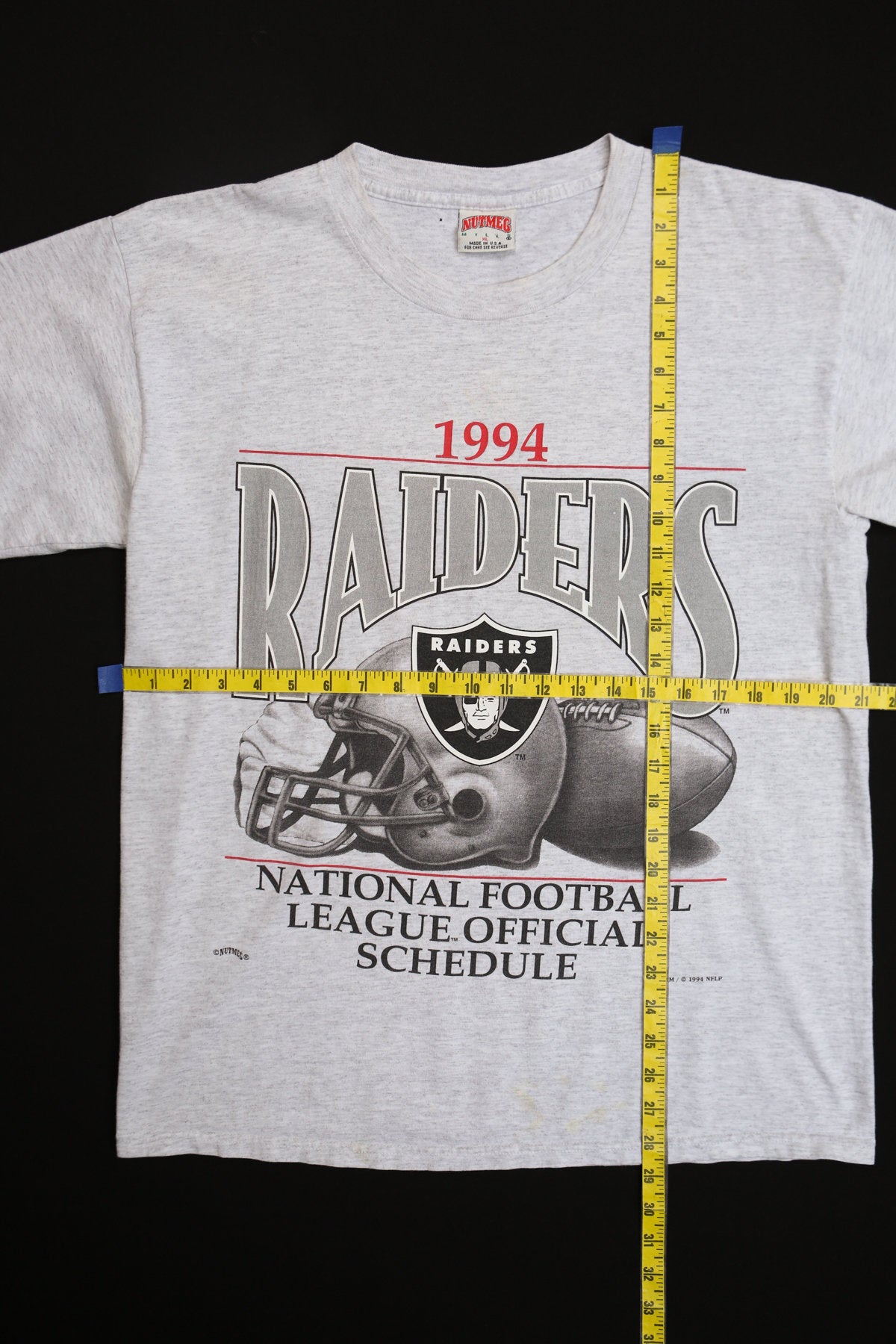 1994 Raiders Football Gray Graphic T-shirt