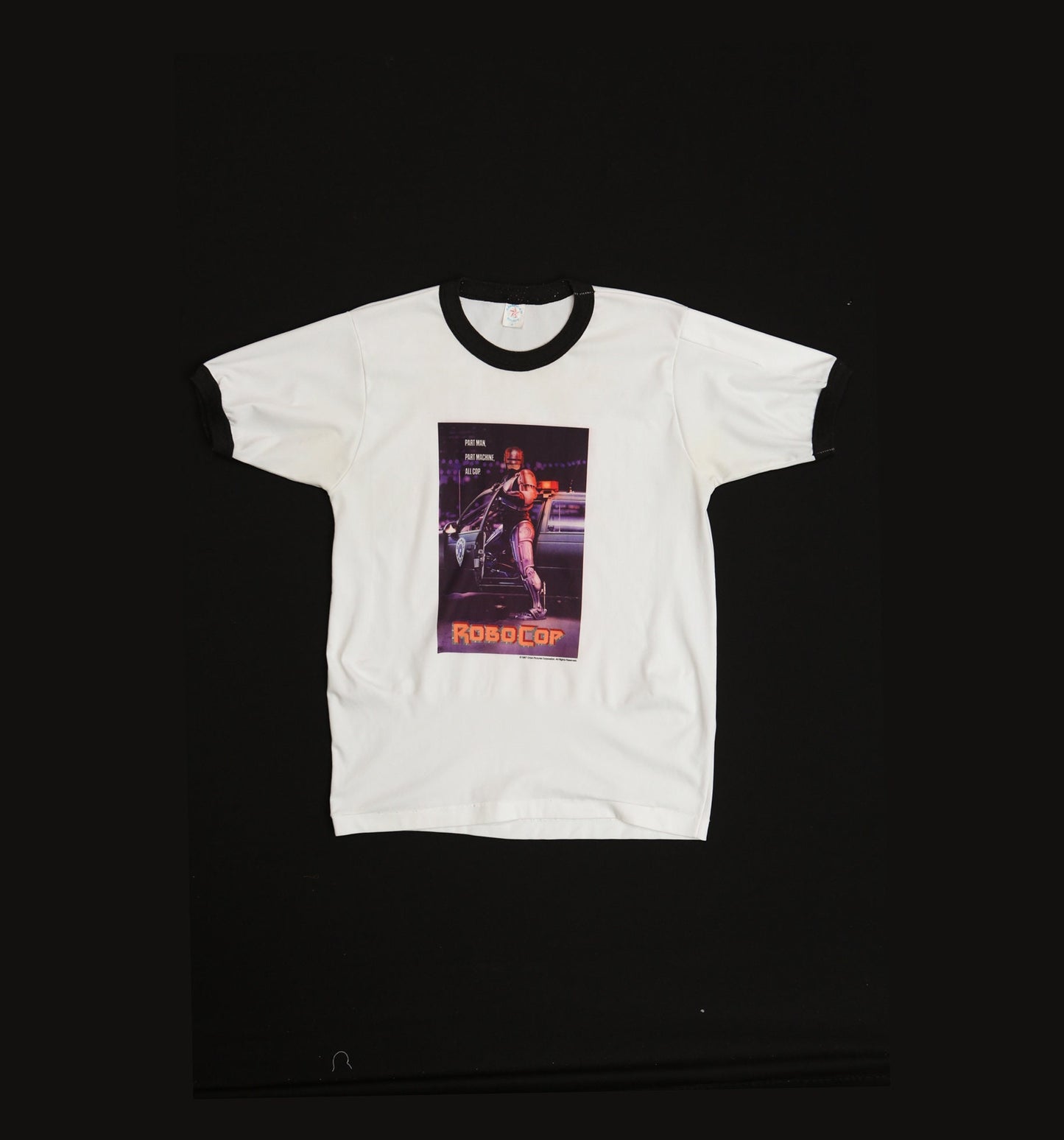 Vintage RoboCop Print White Graphic T-shirt